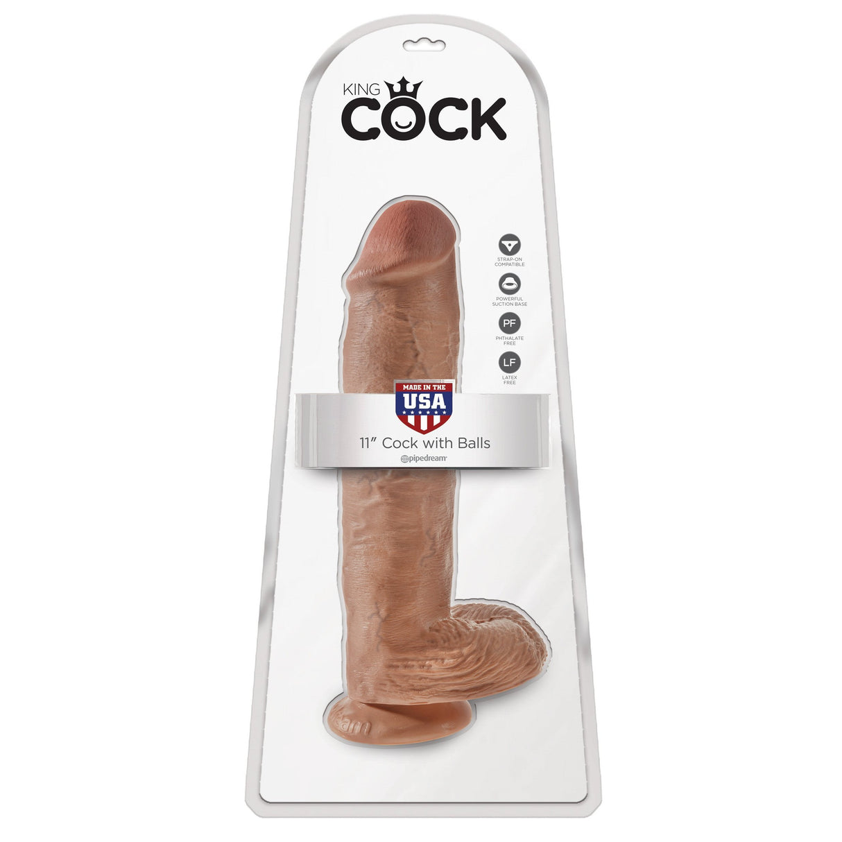 Pipedream - King Cock 11" Cock with Balls (Brown) PD1632 CherryAffairs