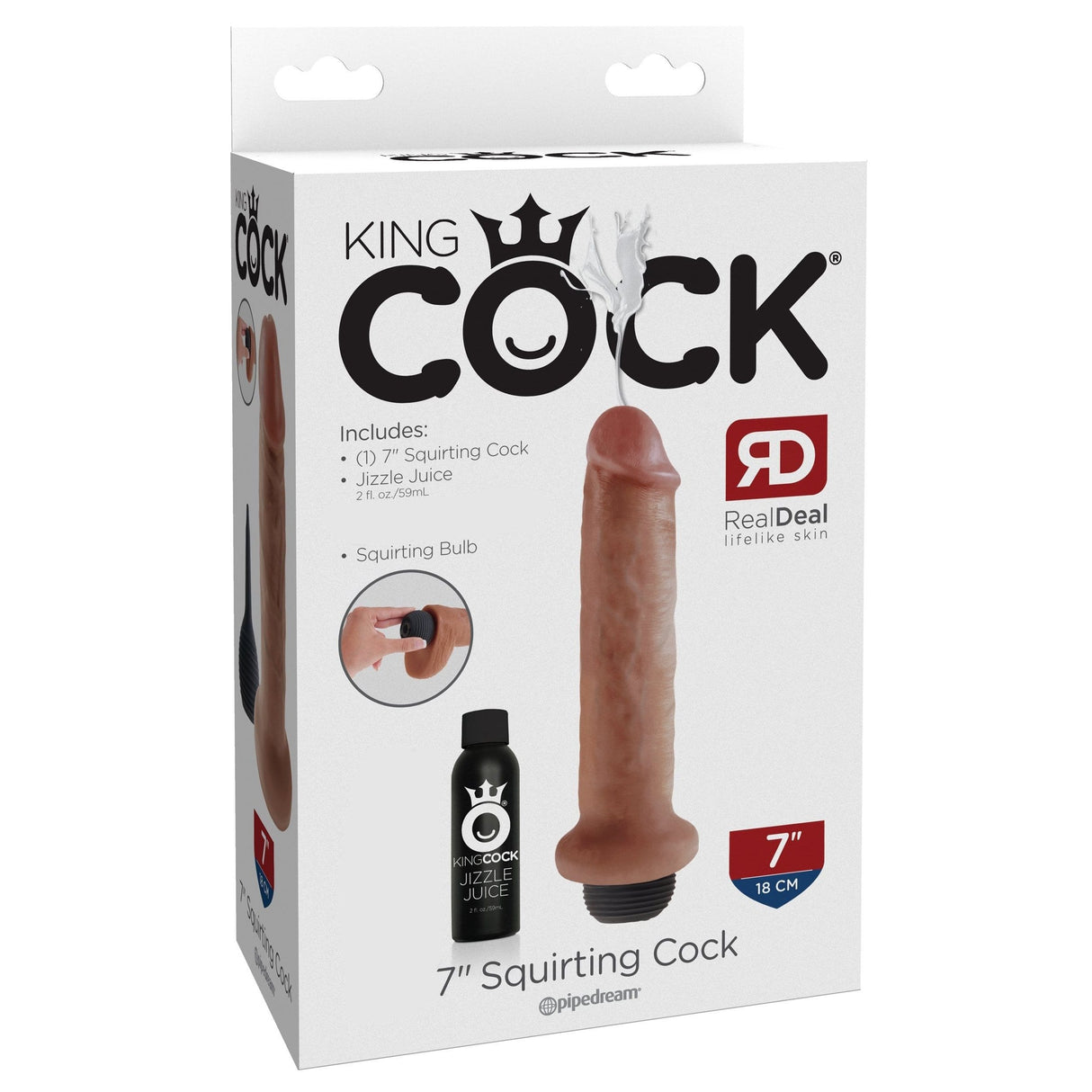 Pipedream - King Cock 7" Squirting Cock (Brown) PD1730 CherryAffairs
