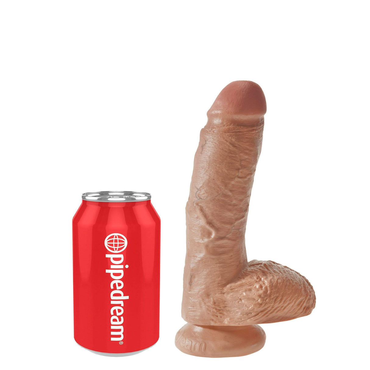 Pipedream - King Cock 8" Cock with Balls (Brown)    Realistic Dildo with suction cup (Non Vibration)