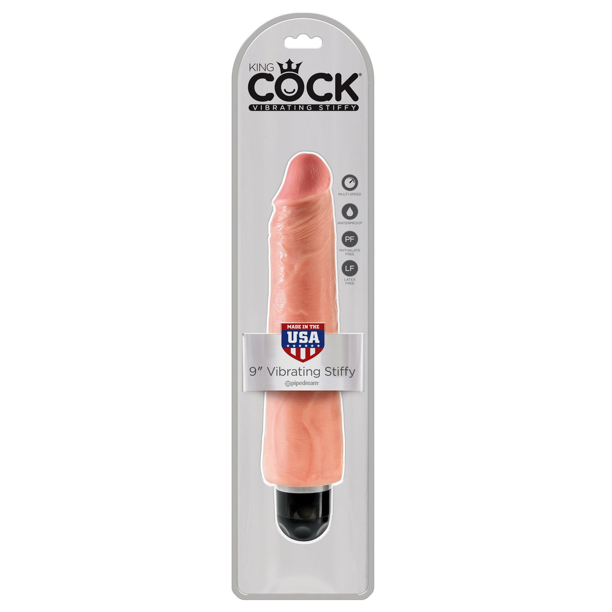 Pipedream - King Cock 9&quot; Vibrating Stiffy Cock (Beige) PD1556 CherryAffairs