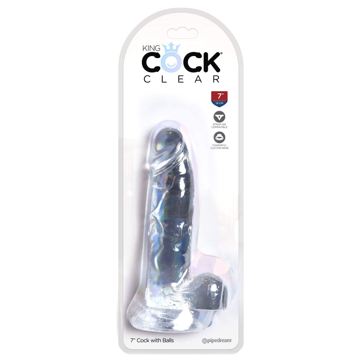 Pipedream - King Cock Clear Cock with Balls  Dildo 7&quot; (Clear) PD1817 CherryAffairs