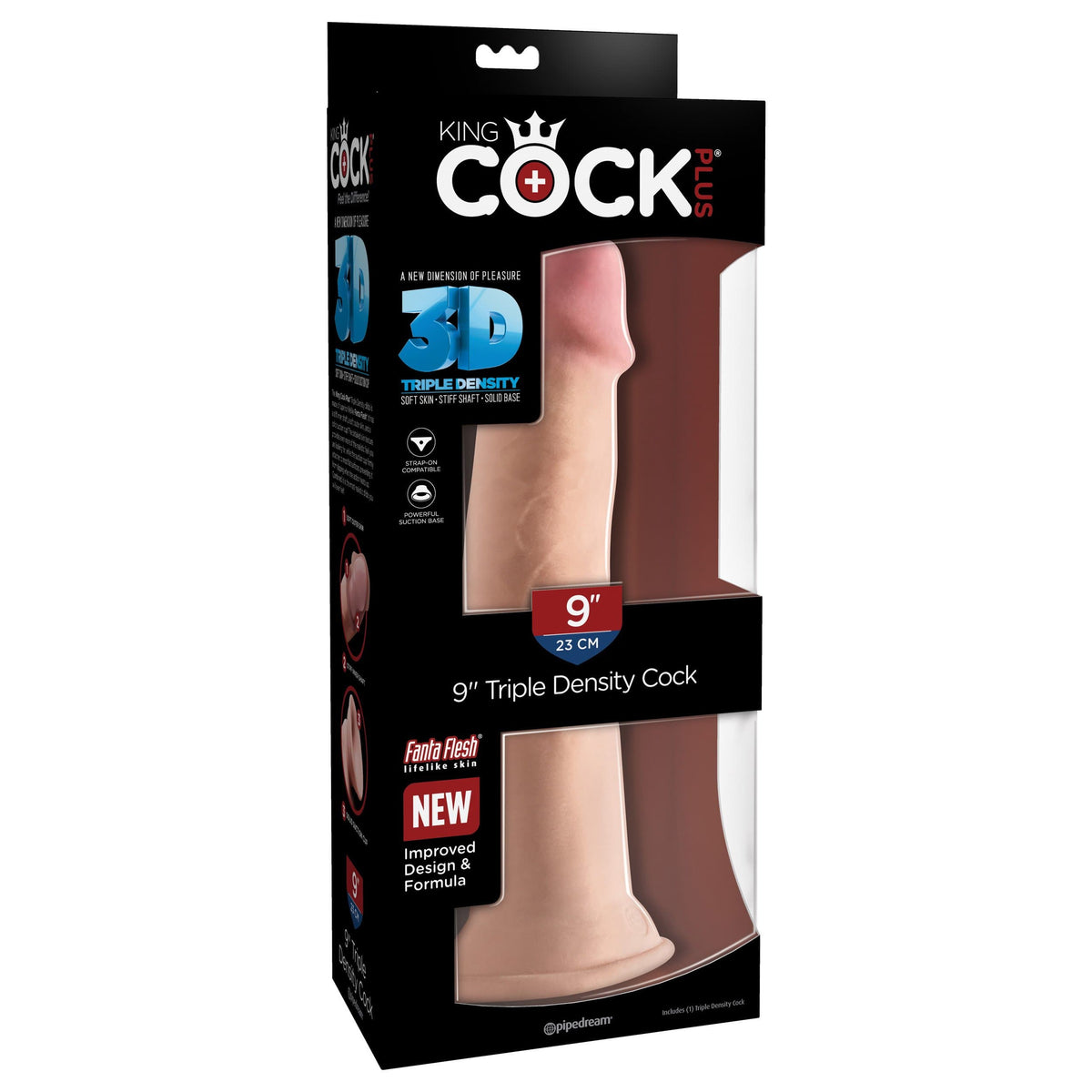 Pipedream - King Cock Plus Triple Density Cock 9&quot; (Beige) PD1946 CherryAffairs