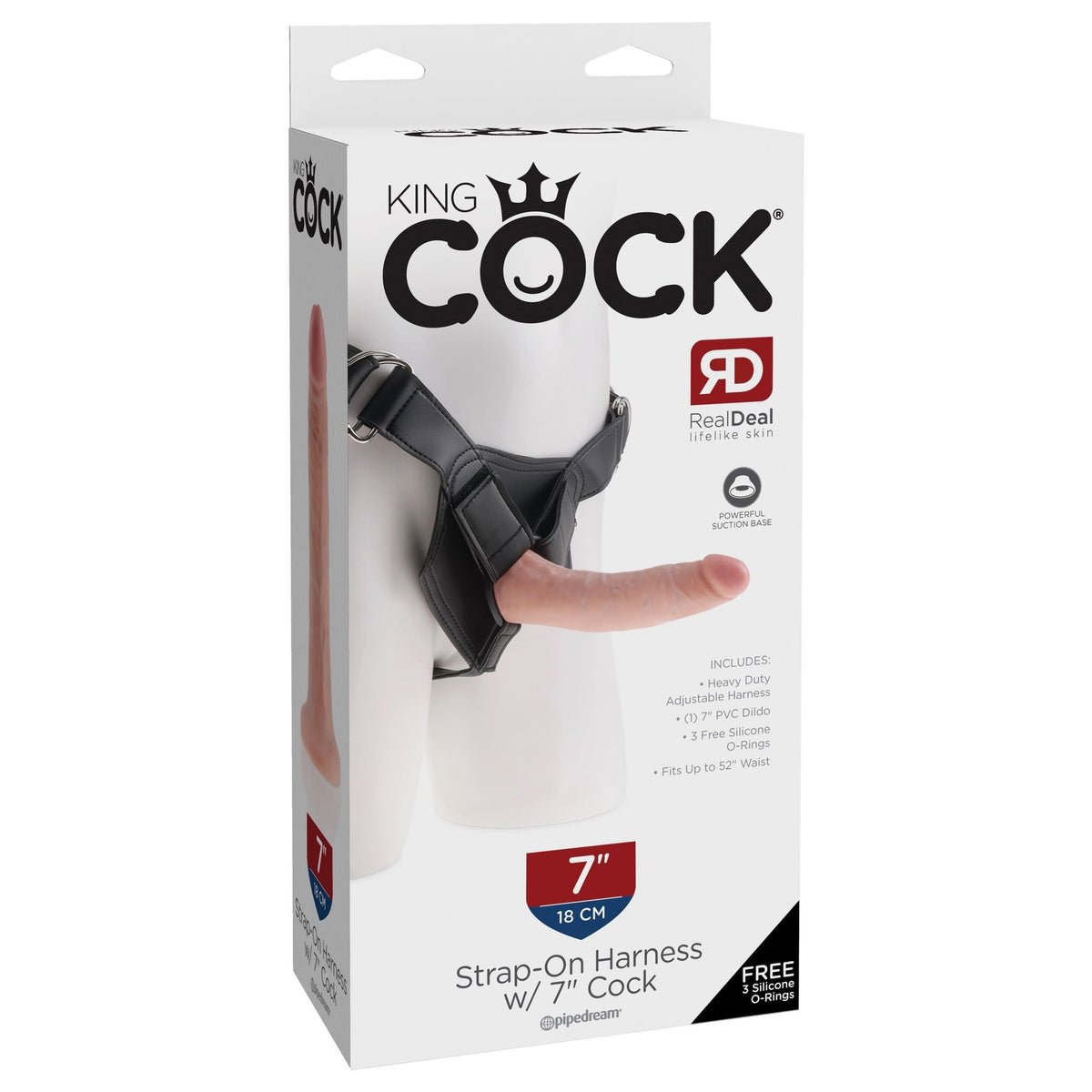 Pipedream - King Cock Strap-On Harness with 7&quot; Cock (Flesh) PD1119 CherryAffairs