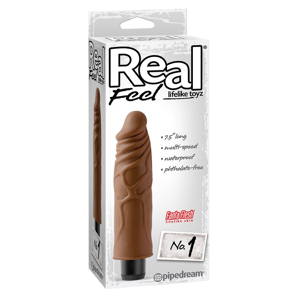 Pipedream - Real Feel No.1 Vibrating Dildo (Brown) PD1123 CherryAffairs