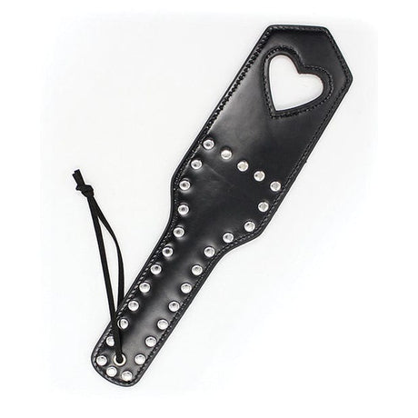 Plesur - Cut Out Heart with Studs Paddle BDSM (Black) OT1204 CherryAffairs