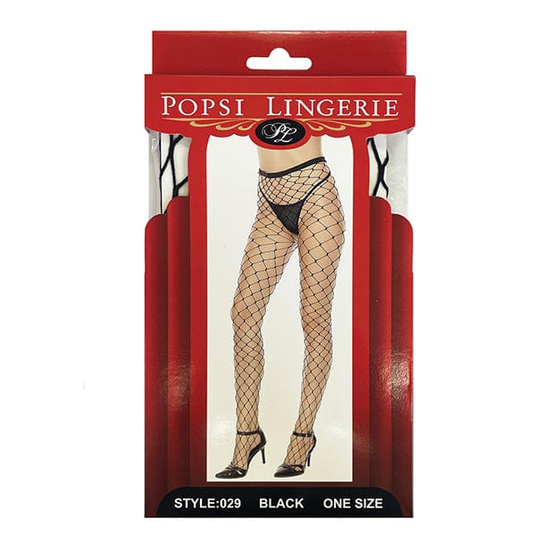 Popsi Lingerie - Fence Net Pantyhose O/S (Black) OT1196 CherryAffairs
