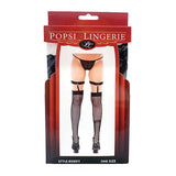Popsi Lingerie - Leg Garter Fishnet Thigh High Stockings O/S (Black) PO1001 CherryAffairs
