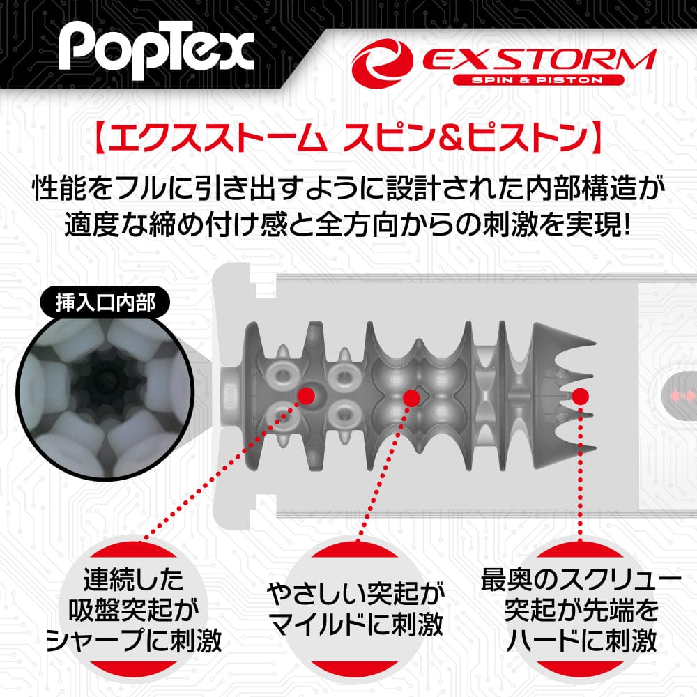 Poptex - Ex Storm Spin and Piston Double Motor Electric Masturbator (White) OT1186 CherryAffairs