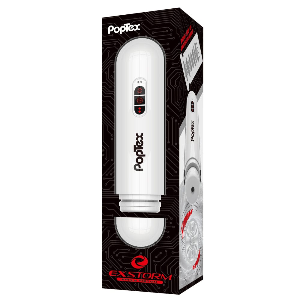 Poptex - Ex Storm Spin and Piston Double Motor Electric Masturbator (White) OT1186 CherryAffairs