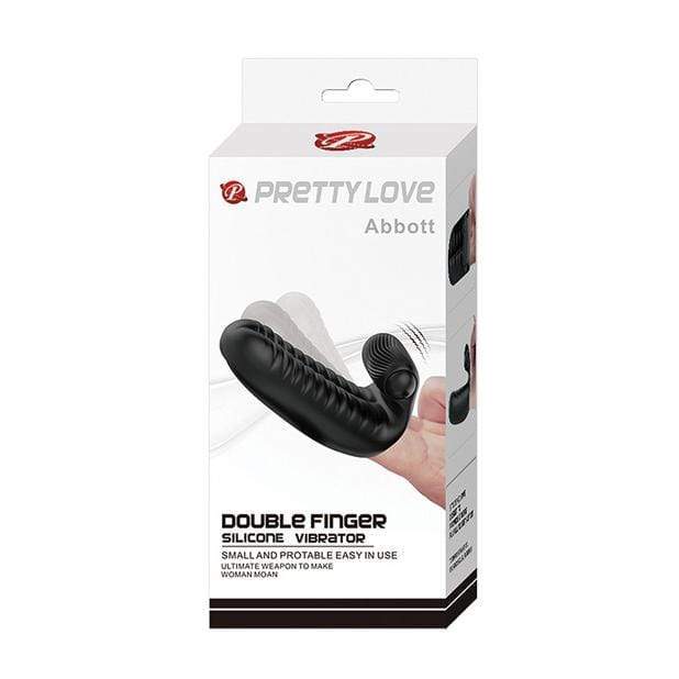 Pretty Love - Abbott Double Finger Sleeve Vibrator (Black) PL1107 CherryAffairs