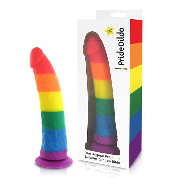 Pride Dildo - Silicone Rainbow Dildo 8" PR1001 CherryAffairs
