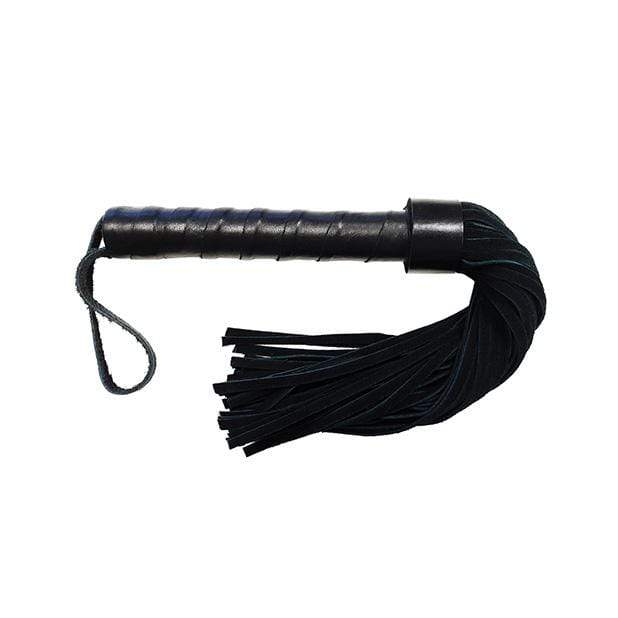 Rouge - Leather Handle Short Suede Flogger (Black) RG1001 CherryAffairs