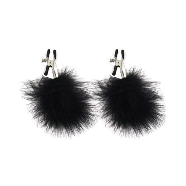 S&M - Sex and Mischief Feathered Nipple Clamps BDSM (Black) SM1052 CherryAffairs