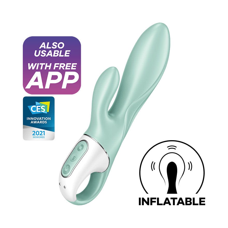 Satisfyer - Air Pump App-Controlled Air Pump Bunny 5 Rabbit Vibrator (Turquoise)    Rabbit Dildo (Vibration) Rechargeable