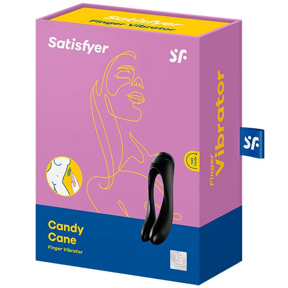 Satisfyer - Candy Cane Finger Vibrator (Black) STF1141 CherryAffairs
