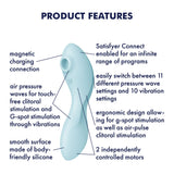 Satisfyer - Curvy App-Controlled Trinity 5 Clitoral Air Stimulator Vibrator (Light Blue)    Clit Massager (Vibration) Rechargeable