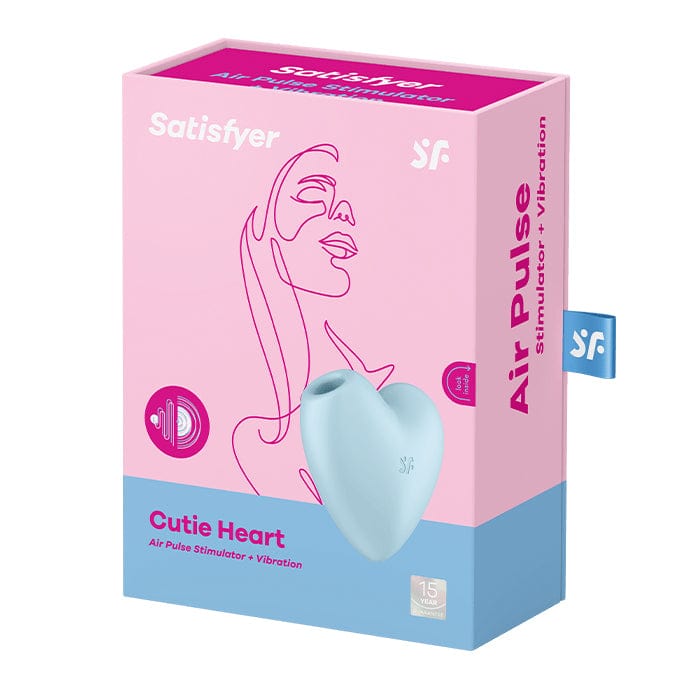 Satisfyer - Cutie Heart Air Pulse Clitoral Stimulator (Blue) STF1279 CherryAffairs