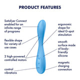 Satisfyer - Flex 4+ App-Controlled G Spot Vibrator (Blue)    G Spot Dildo (Vibration) Rechargeable