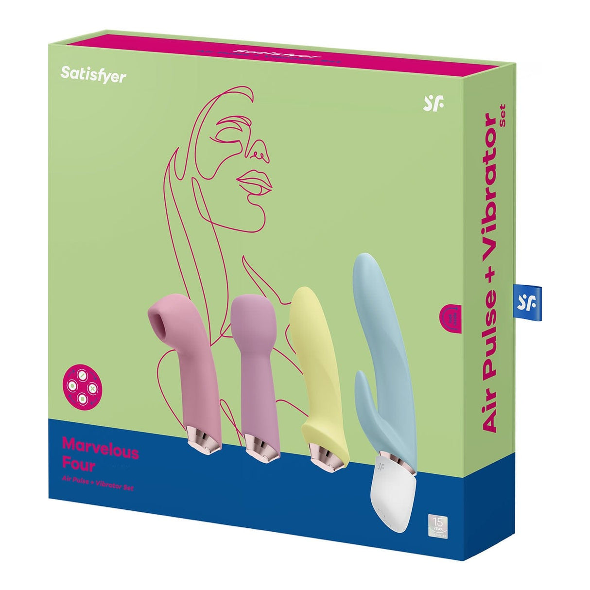 Satisfyer - Marvelous Four Clitoral Air Pulse Vibrator Set (Multi Colour) STF1221 CherryAffairs