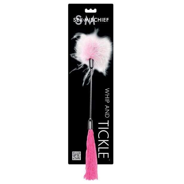 Sex &amp; Mischief - BDSM Whip and Tickle (Pink/White)    Whip