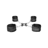 Shots - Ouch Black and White BDSM Velcro Hogtie with Hand and Ankle Cuffs (Black) ST1051 CherryAffairs