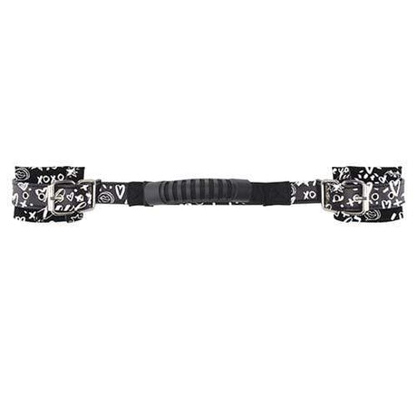 Shots - Ouch Love Street Art Fashion Printed Hand Cuffs with Handle (Black) ST1028 CherryAffairs