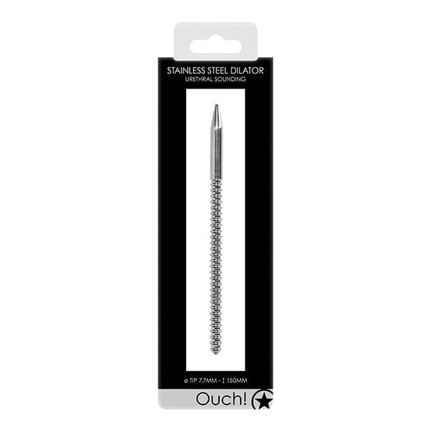 Shots - Ouch Stainless Steel Urethral Sound Ribbed Dilator (Silver) ST1056 CherryAffairs