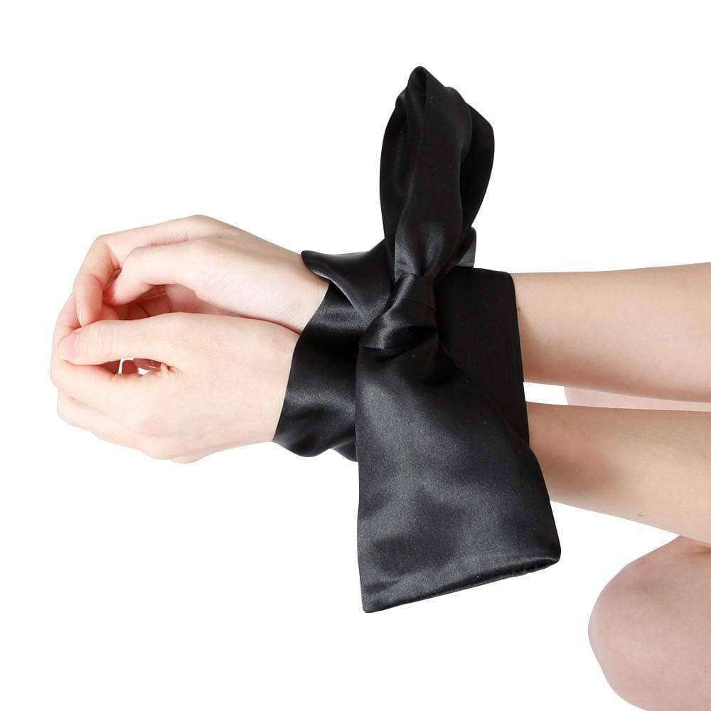 SM VIP - Blindfold and Restraints Set of 3 Ribbons (Black) OT1145 CherryAffairs