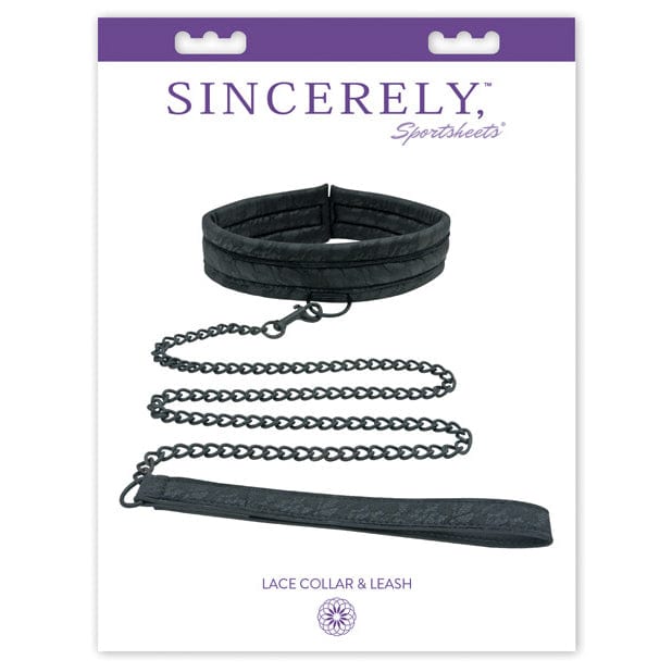 Sportsheets - Sincerely Lace Collar and Leash (Black) SS1070 CherryAffairs