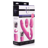 Strap U - 10X Evoke Ergo Fit Inflatable and Vibrating Strapless Strap On Dildo with Remote (Pink) STU1014 CherryAffairs
