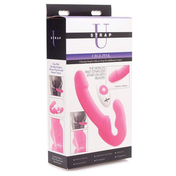 Strap U - Urge Pink Vibrating Strapless Silicone Strap On with Remote Control (Pink) STU1015 CherryAffairs