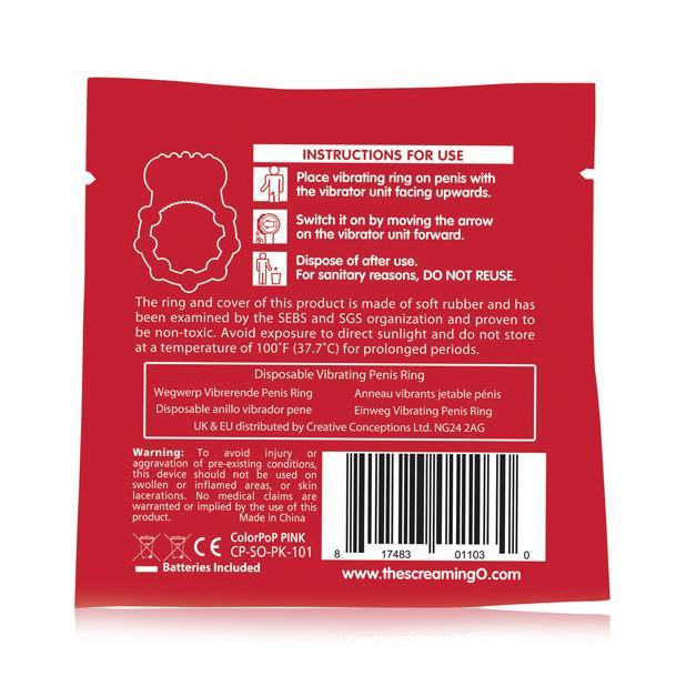 TheScreamingO - ColorPoP Quickie Screaming O Vibrating Cock Ring (Pink) TSO1092 CherryAffairs