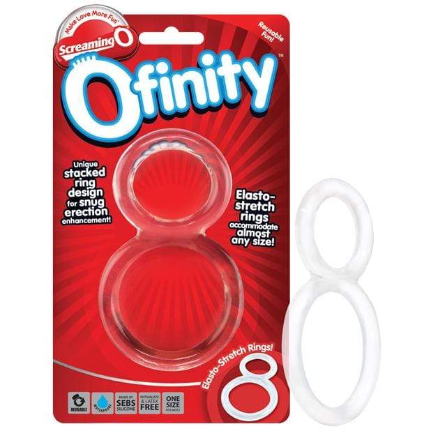 TheScreamingO - Ofinity Double Cock Ring (Clear)    Cock Ring (Non Vibration)