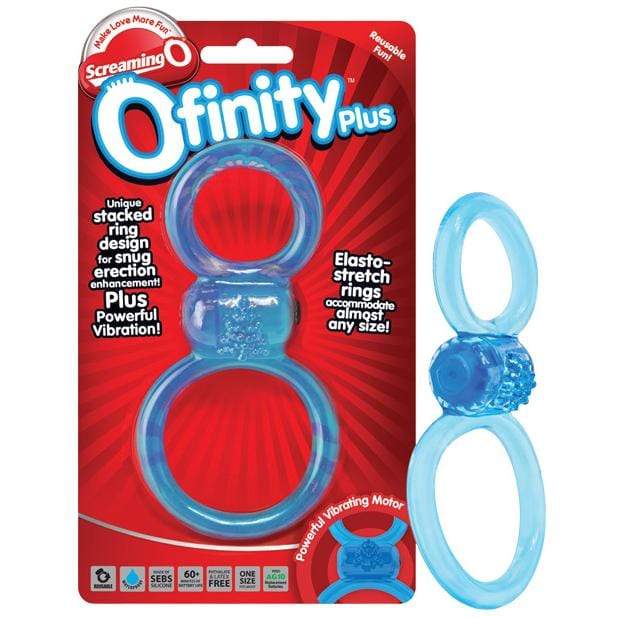 TheScreamingO - Ofinity Plus Vibrating Double Cock Ring (Blue) TSO1122 CherryAffairs