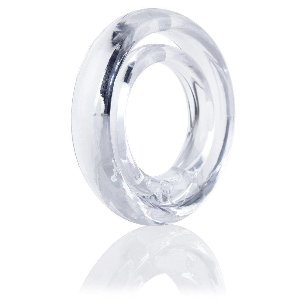 TheScreamingO - RingO2 Rubber Cock Ring with Ball Sling (Clear)    Rubber Cock Ring (Non Vibration)