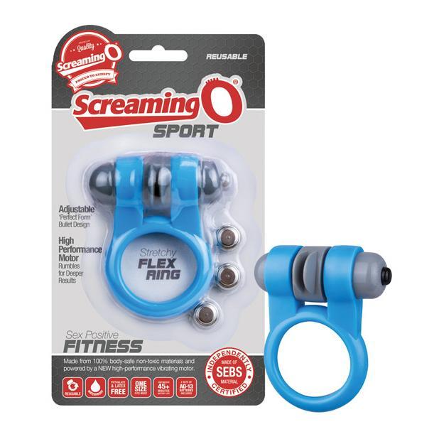 TheScreamingO - Sport Stretchy Flex Vibrating Cock Ring (Blue) TSO1096 CherryAffairs