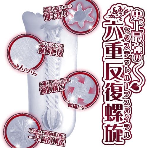 Toysheart - Vertical Fold Spiral Hard Onahole (Clear) TH1216 CherryAffairs