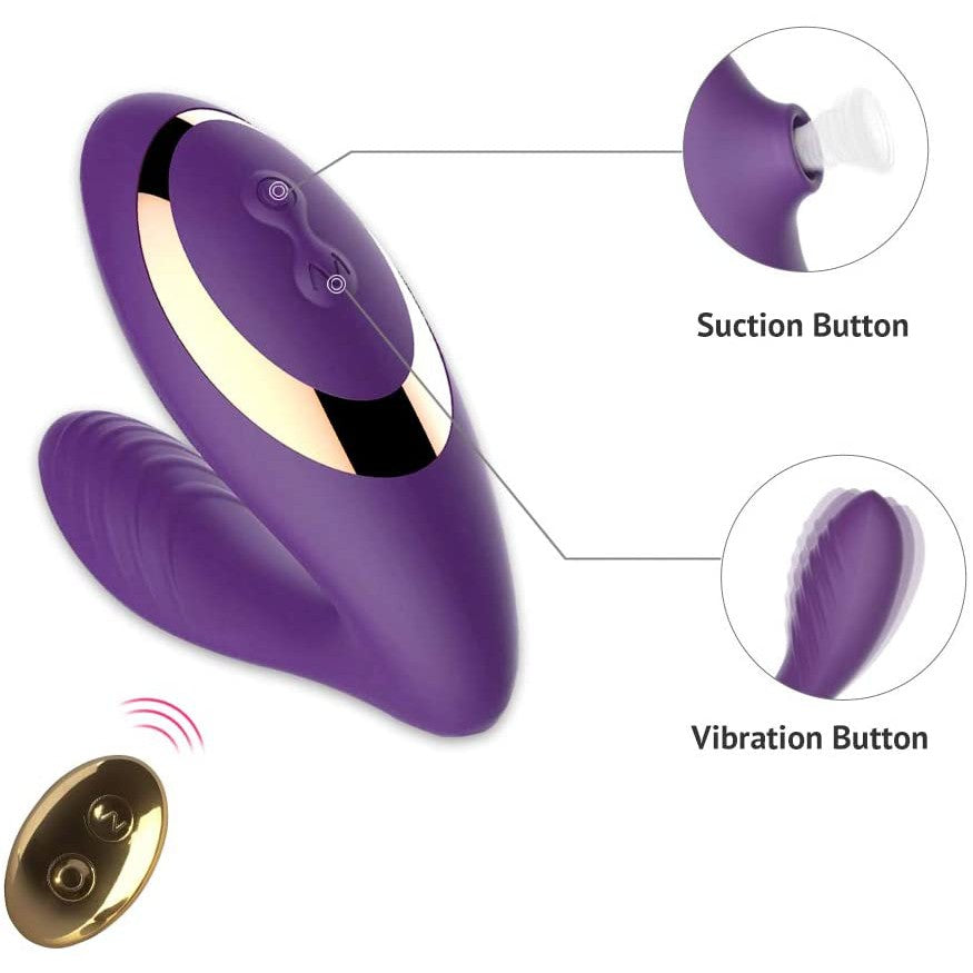 Tracy's Dog - Clitoral Air Stimulator Sucking Vibrator with Remote OG Pro 2 (Purple) TRD1009 CherryAffairs