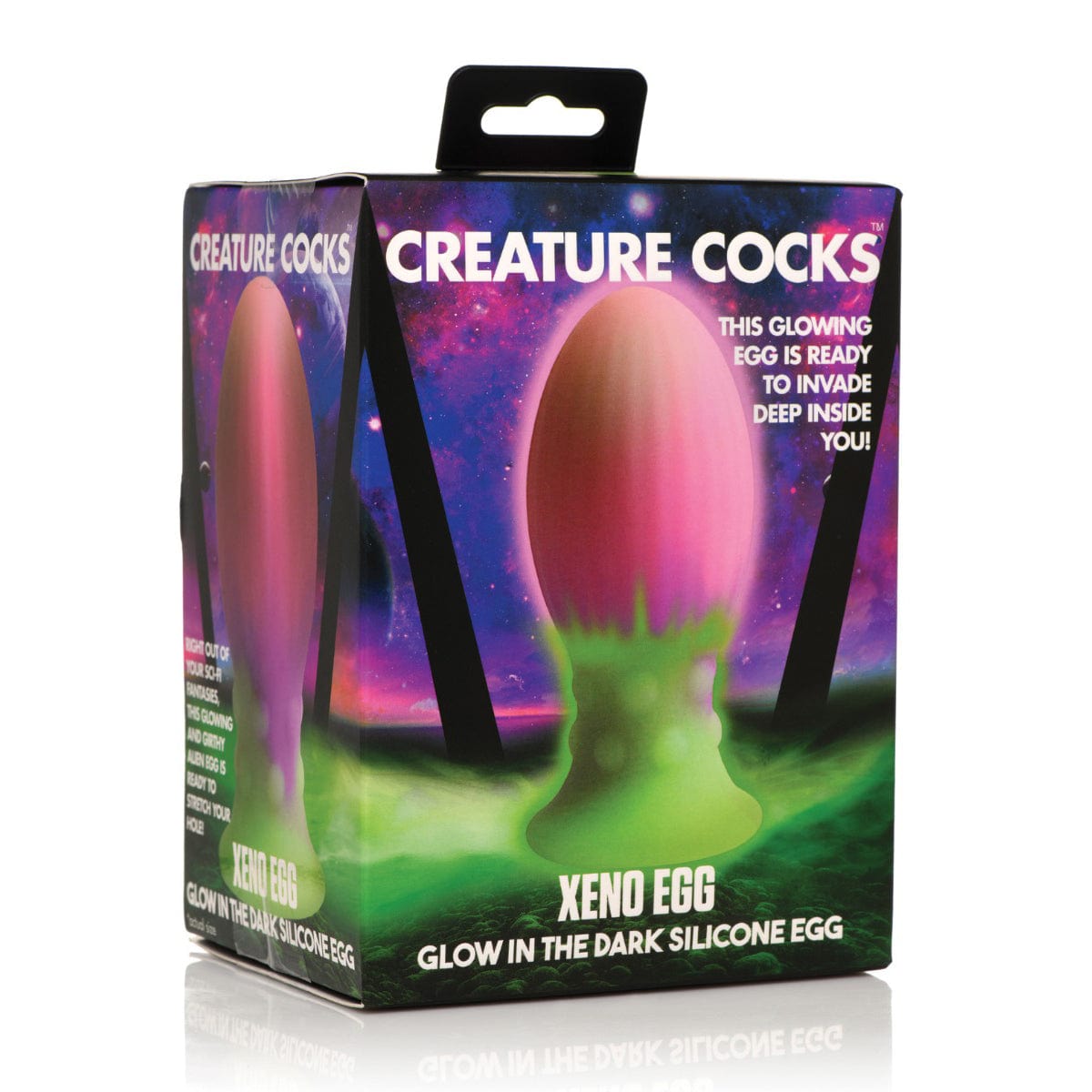 XR - Creature Cocks Glow in the Dark Xeno Silicone Egg Large (Multi Colour)    Non Realistic Dildo with suction cup (Non Vibration)