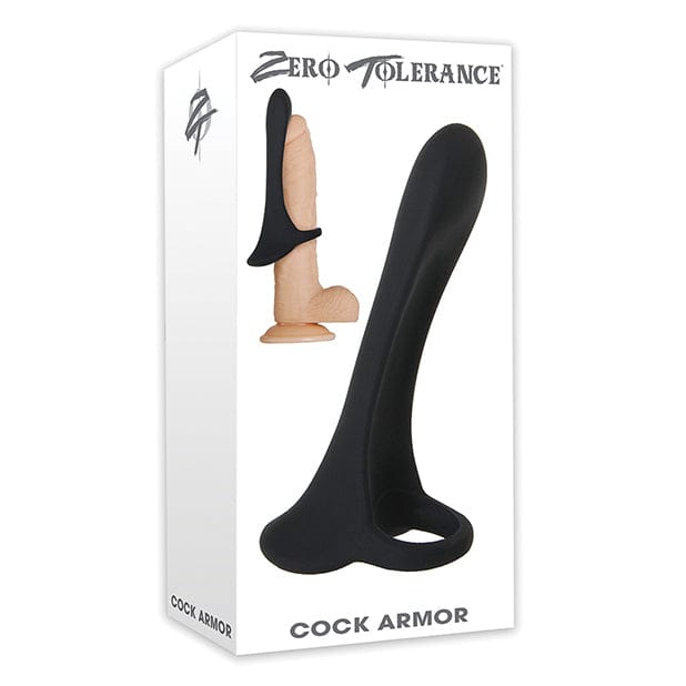 Zero Tolerance - Cock Armor Vibrating Rechargeable Cock Ring Sleeve (Black) ZR1013 CherryAffairs