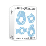 Zero Tolerance - Ring a Ding Ding Set of 4 Textured Cock Rings (Blue) ZR1015 CherryAffairs