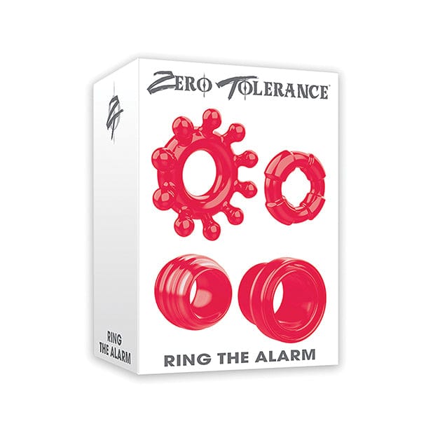 Zero Tolerance - Ring the Alarm Set of 4 Textured Cock Rings (Red) ZR1016 CherryAffairs